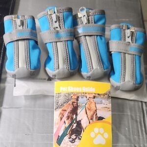 Blue Reflective Dog Boots - 4 Pack